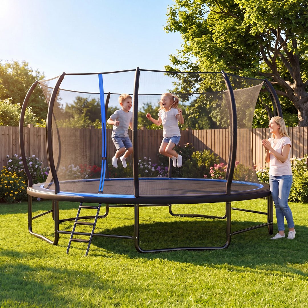 Outdoor Recreational Trampoline Giant Round Rebounder with Enclosure Net