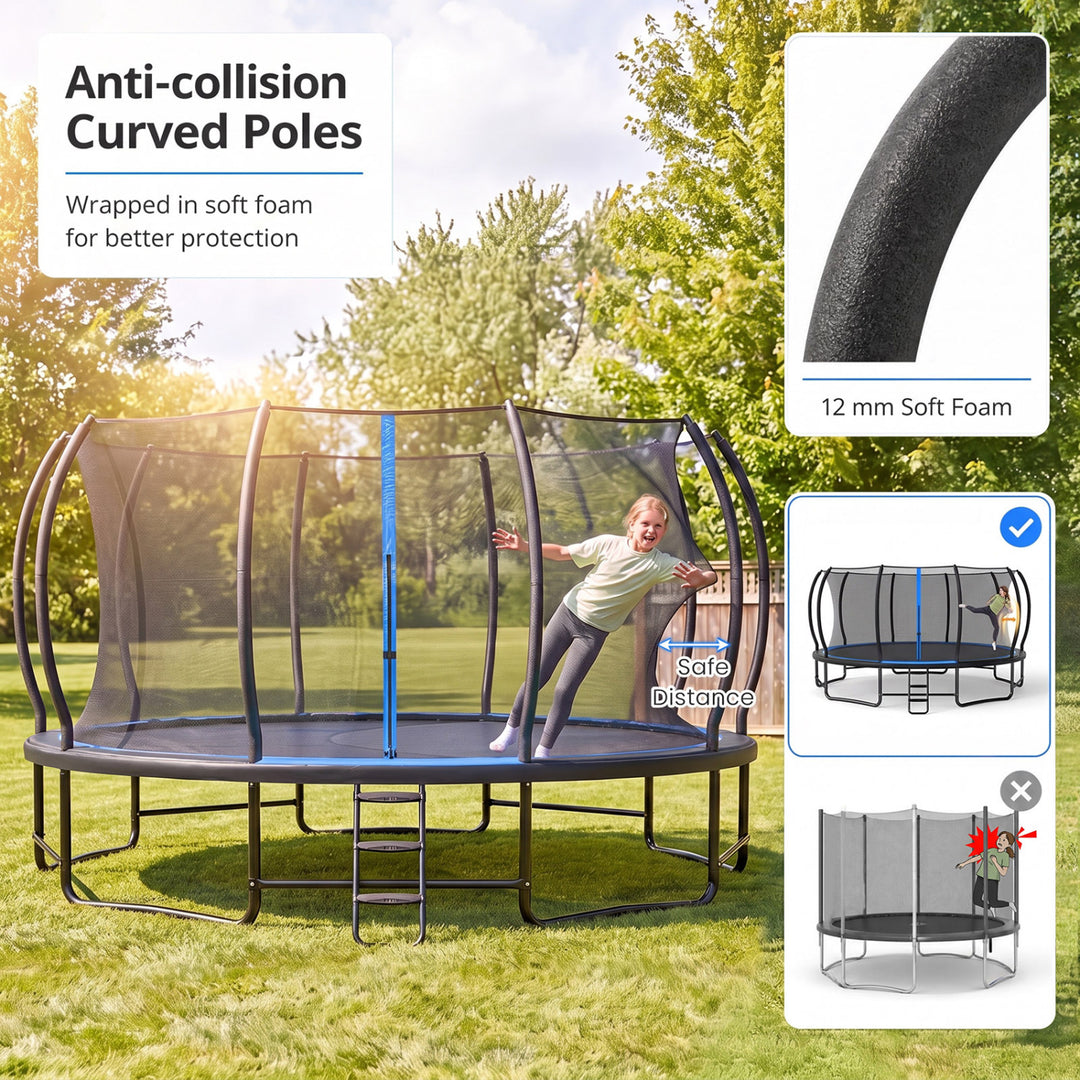 Outdoor Recreational Trampoline Giant Round Rebounder with Enclosure Net