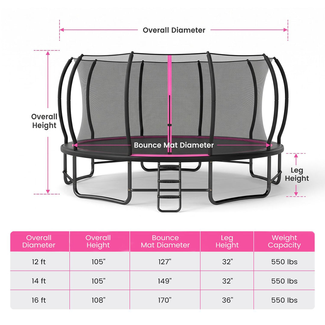 Outdoor Recreational Trampoline Giant Round Rebounder with Enclosure Net