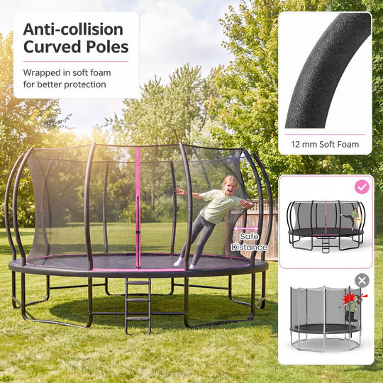 Outdoor Recreational Trampoline Giant Round Rebounder with Enclosure Net