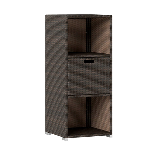 Outdoor Storage Cabinet Patio Wicker Organizer with Drawer