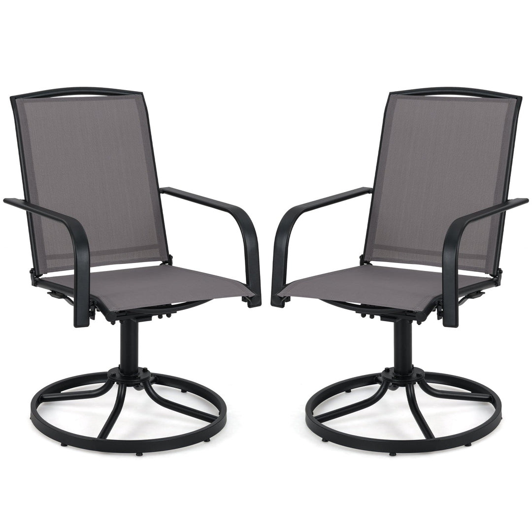 Outdoor Swivel Chairs Set of 2 with High Back and Breathable Seat