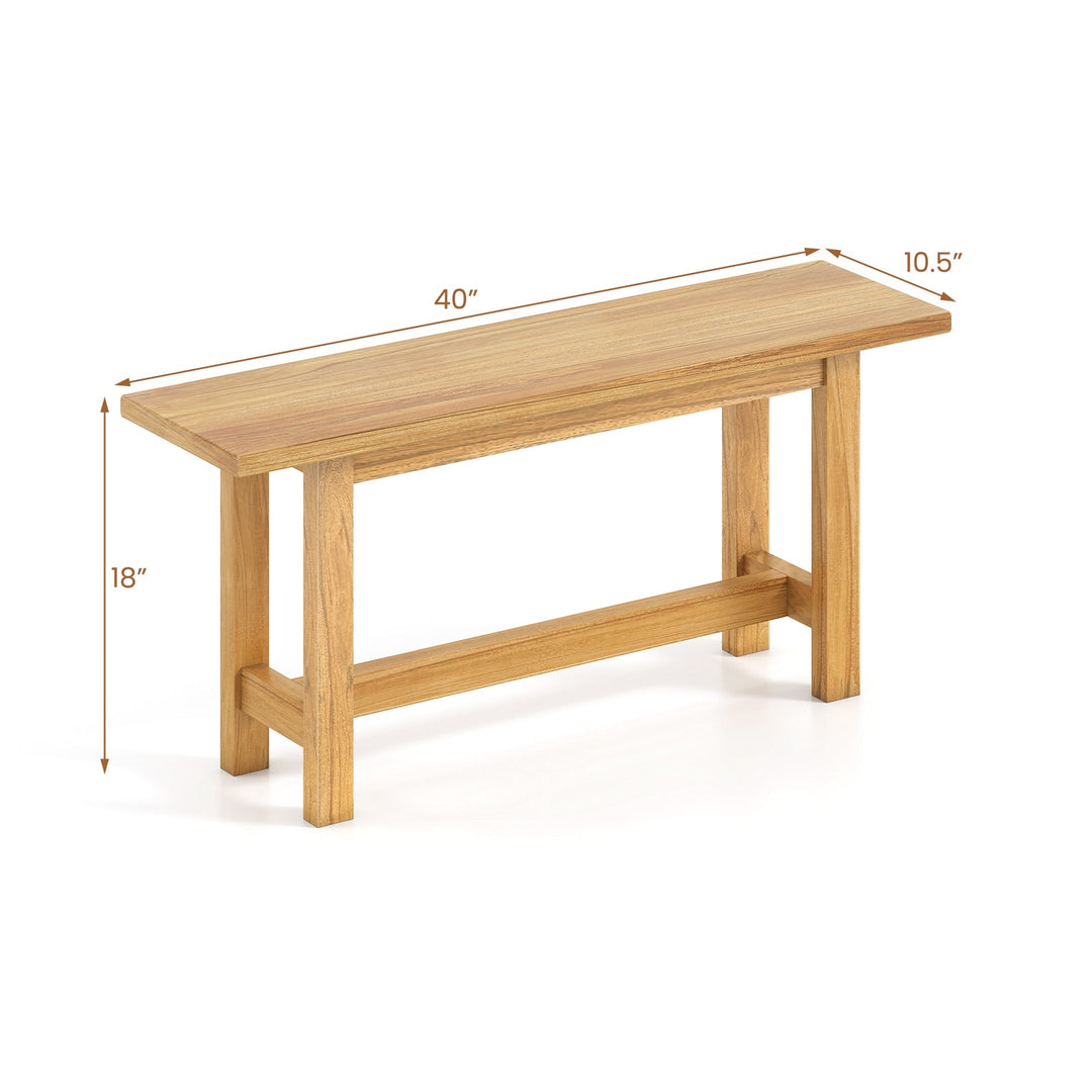 Outdoor Teak Wood Bench for Porch Backyard and Poolside