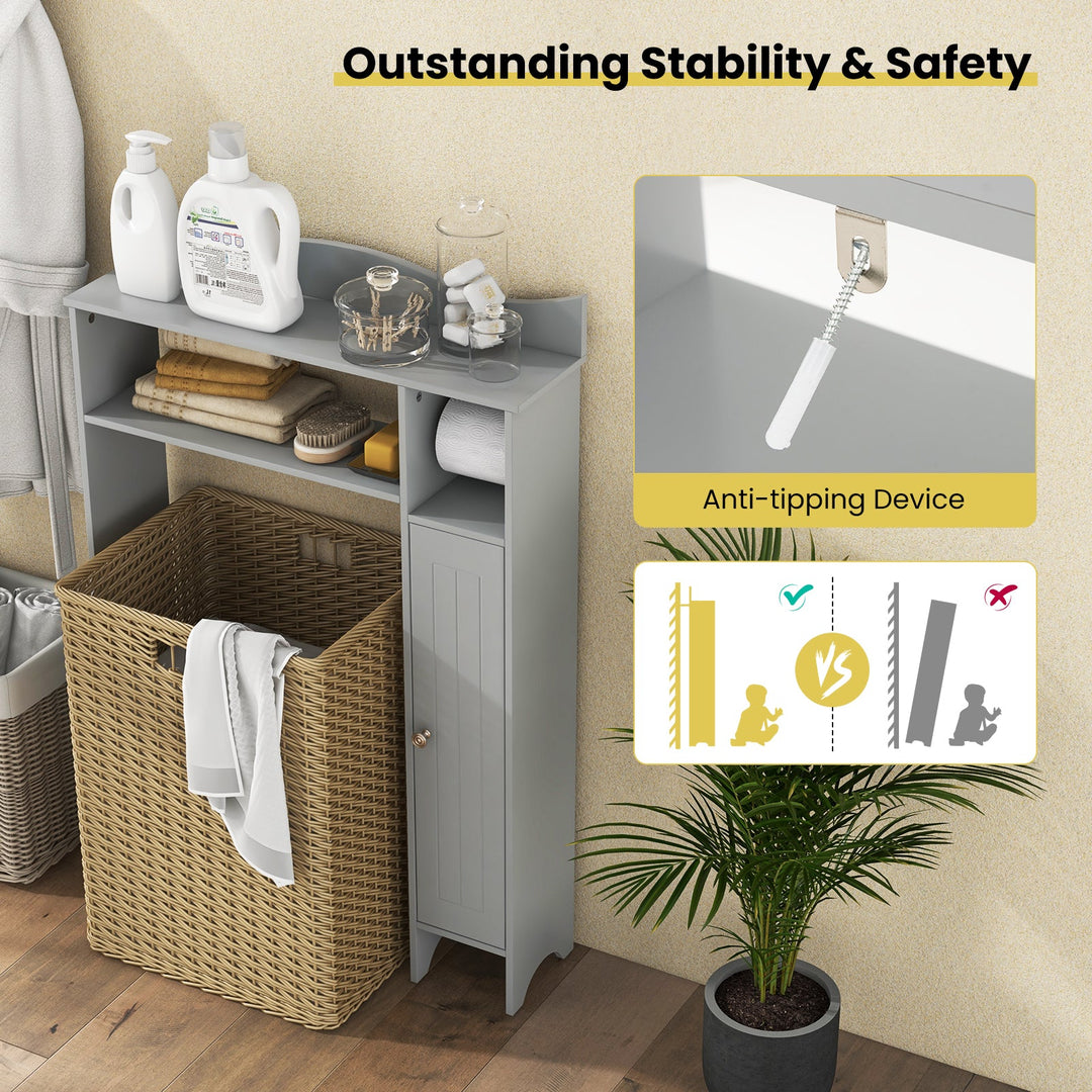 Wood Over the Toilet Bathroom Space Saver with Paper Holder and Shelf