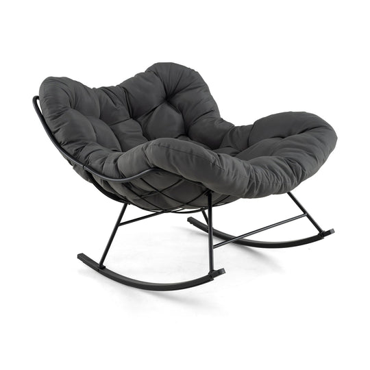 Oversized Egg Papasan Chair with Padded Cushion for Porch