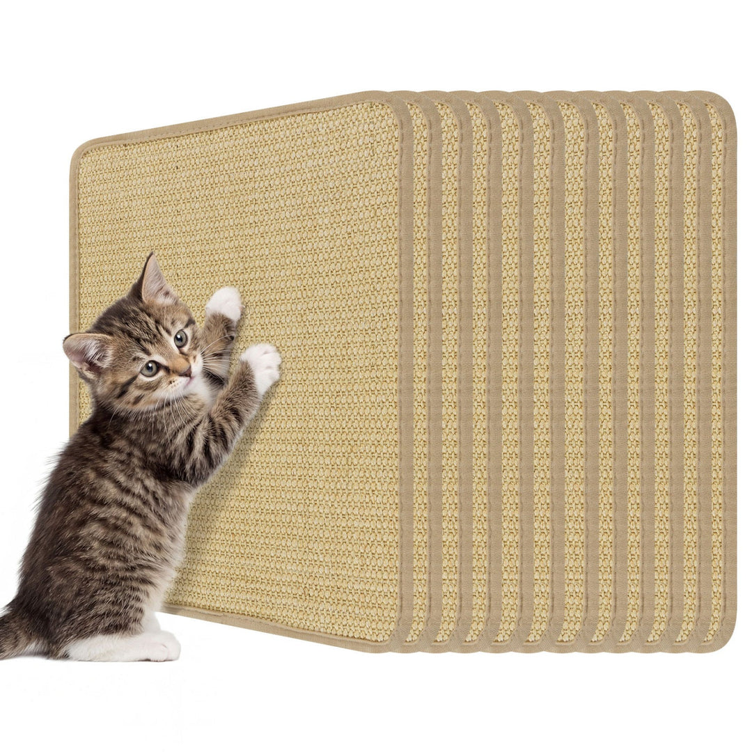 12 Pieces Cat Scratcher Mat Set 16 x 12 Inch Natural Sisal Pads