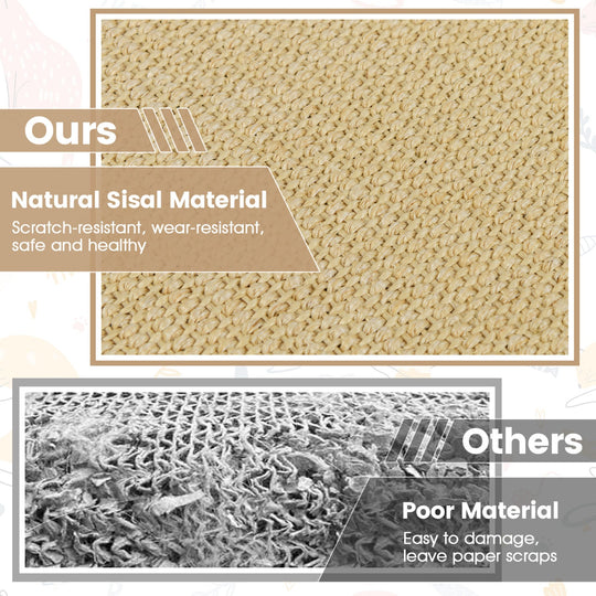 12 Pieces Cat Scratcher Mat Set 16 x 12 Inch Natural Sisal Pads