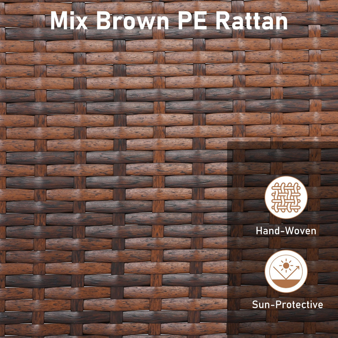 PE Rattan Wicker Ottomans Set of 2 with Removable Cushions-Beige