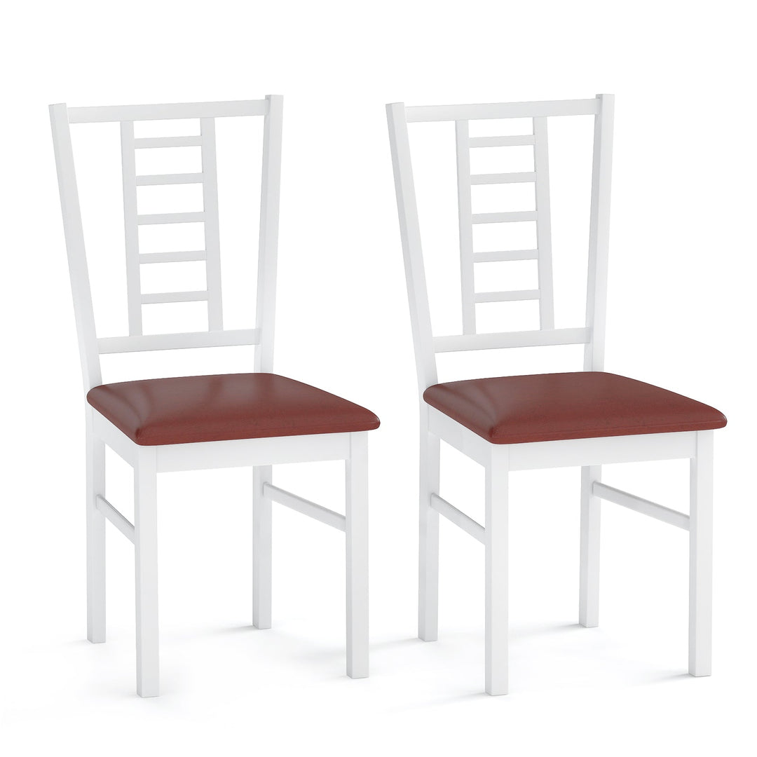 PU Leather Upholstered Wood Dining Chairs Set of 2