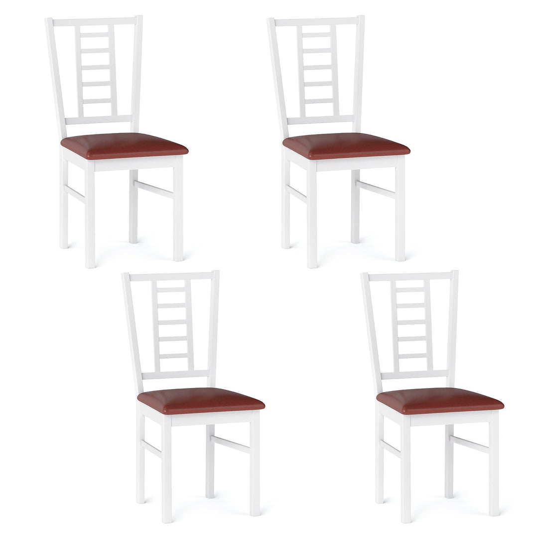 PU Leather Upholstered Wood Dining Chairs Set of 4