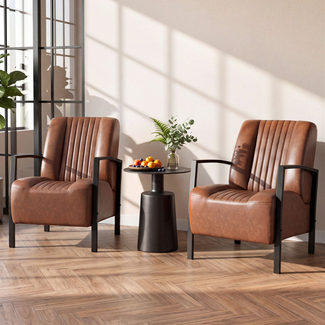 Upholstered Accent Chair with Padded Seat and Armrests