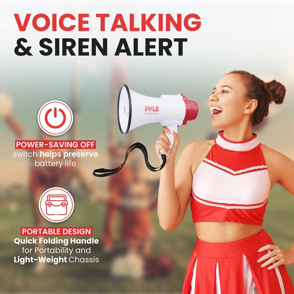 Pyle 30W Compact Megaphone Bullhorn with Record & Siren, 800-Yd. Range - view 3