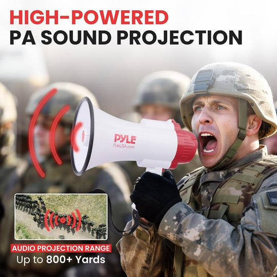 Pyle 30W Compact Megaphone Bullhorn with Record & Siren, 800-Yd. Range - view 6