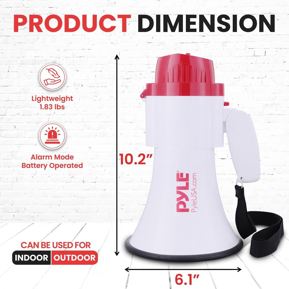 Pyle 30W Compact Megaphone Bullhorn with Record & Siren, 800-Yd. Range - view 8