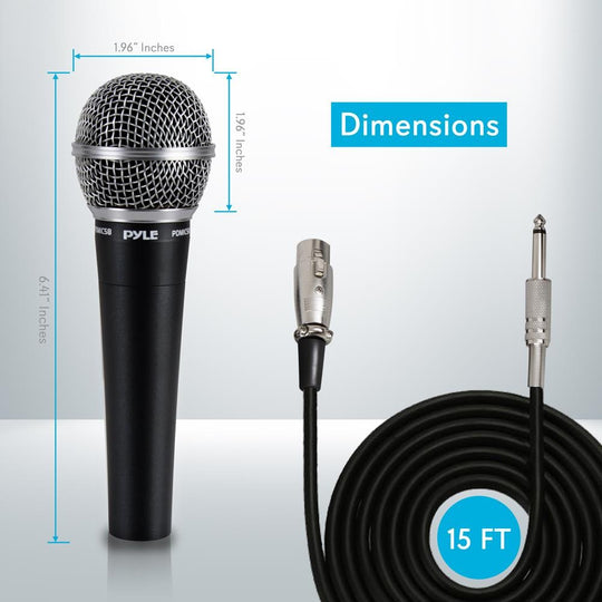 Pyle Professional Handheld Dynamic Vocal Microphone with 15 Ft. XLR Cable - view 7