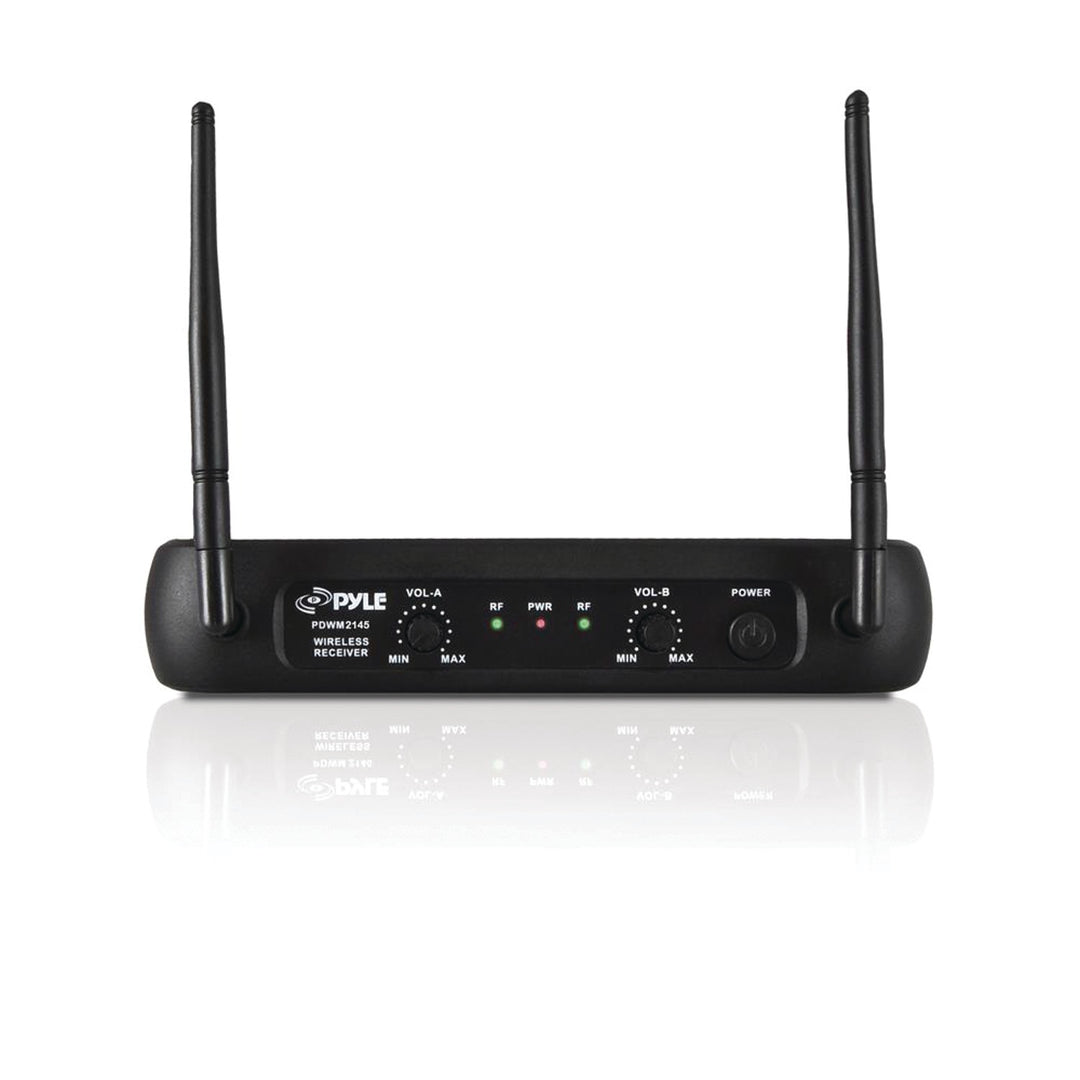 Pyle Dual-Channel VHF Wireless Microphone System with 2 Lavalier & 2 Headset Mics - view 2