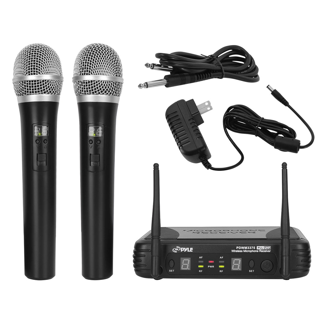 Pyle Premier Series 2-Channel UHF Wireless Handheld Microphone System with 160-Ft. Range