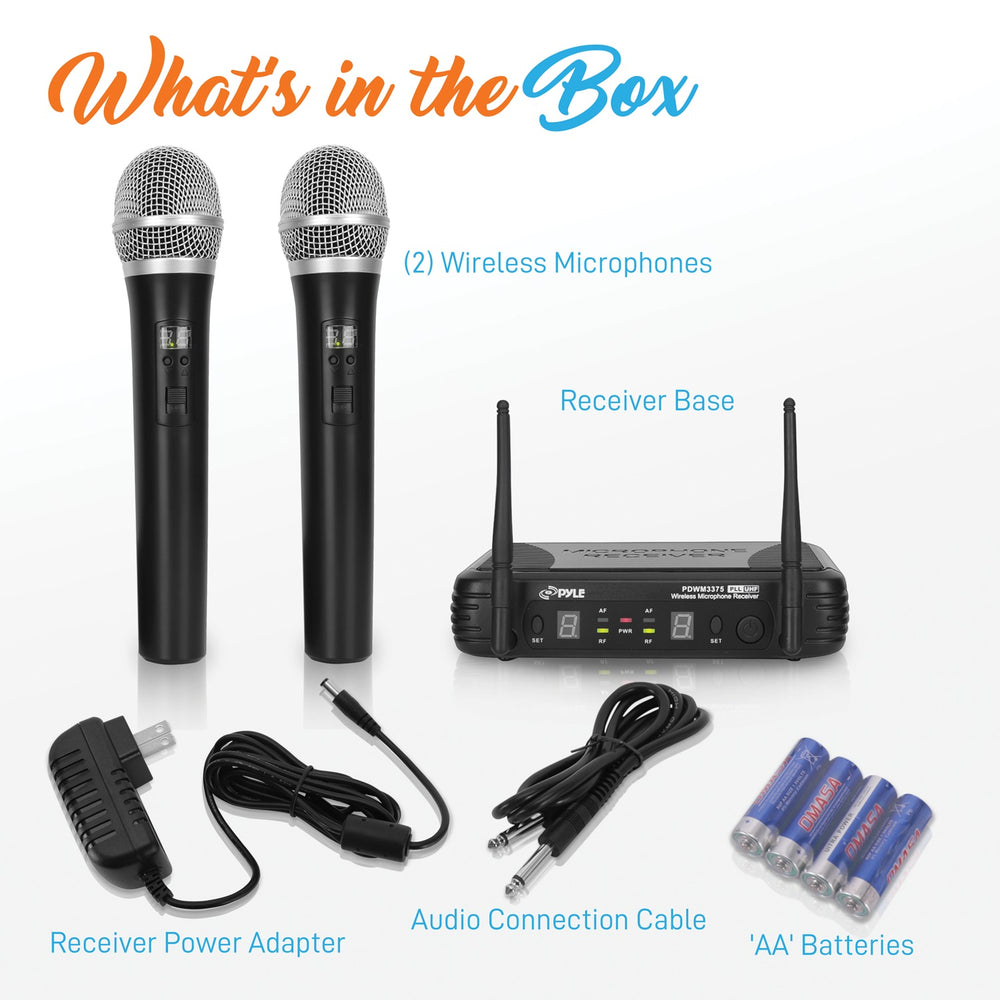 Pyle Premier Series 2-Channel UHF Wireless Handheld Microphone System with 160-Ft. Range - view 2