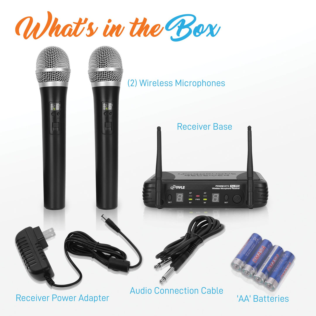 Pyle Premier Series 2-Channel UHF Wireless Handheld Microphone System with 160-Ft. Range - view 2