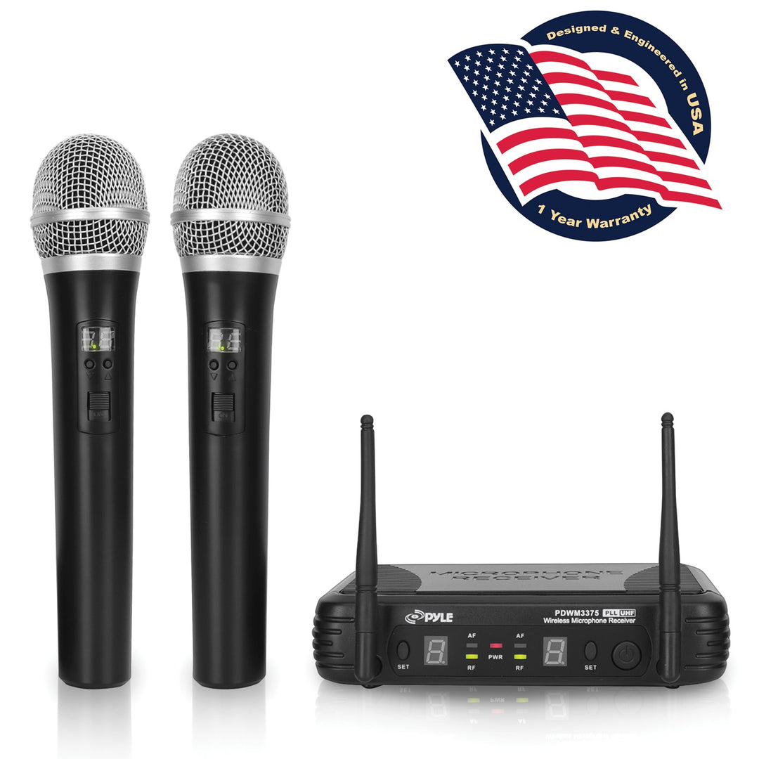 Pyle Premier Series 2-Channel UHF Wireless Handheld Microphone System with 160-Ft. Range - view 3