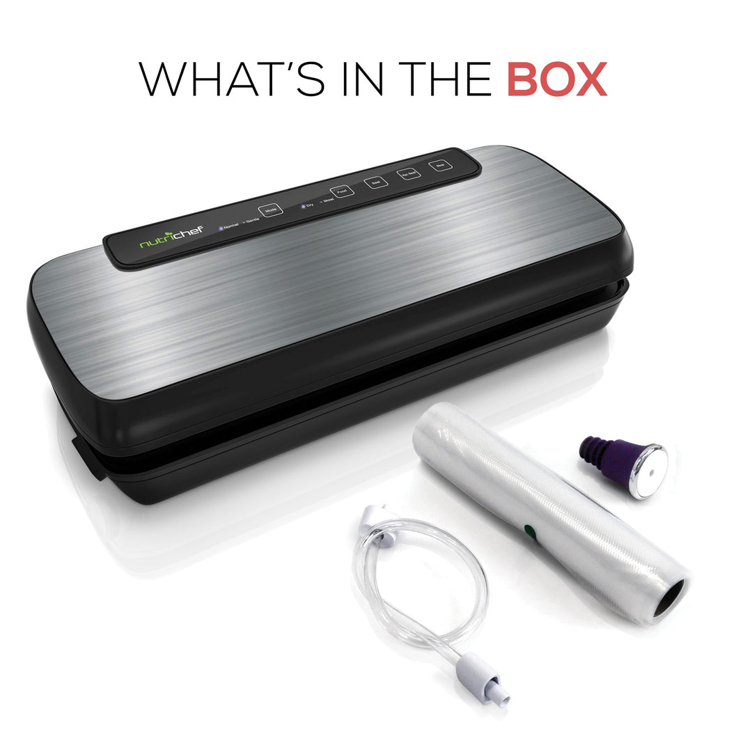NutriChef Automatic Vacuum Sealer with Dry/Moist Settings, Bags & Roll Included - view 2