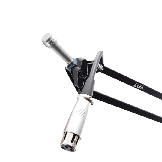 Pyle Desktop Suspension Boom Scissor Arm Microphone Stand with Shock Mount & XLR Cable - view 3