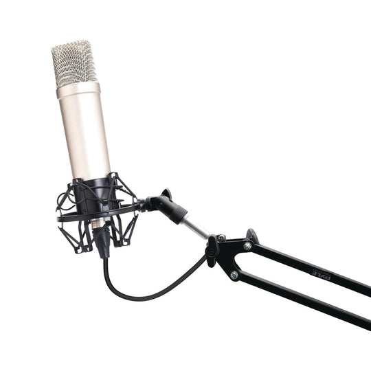 Pyle Desktop Suspension Boom Scissor Arm Microphone Stand with Shock Mount & XLR Cable - view 4