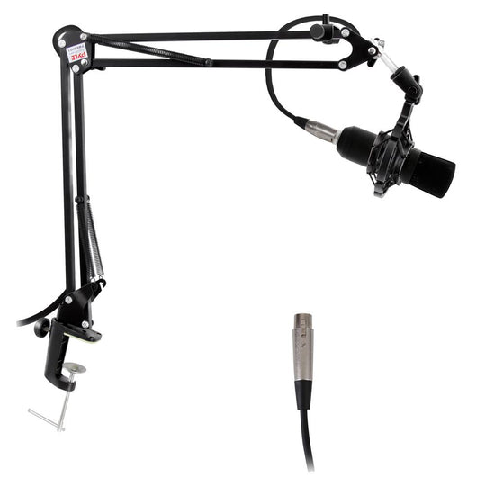 Pyle Desktop Suspension Boom Scissor Arm Microphone Stand with Shock Mount & XLR Cable - view 6