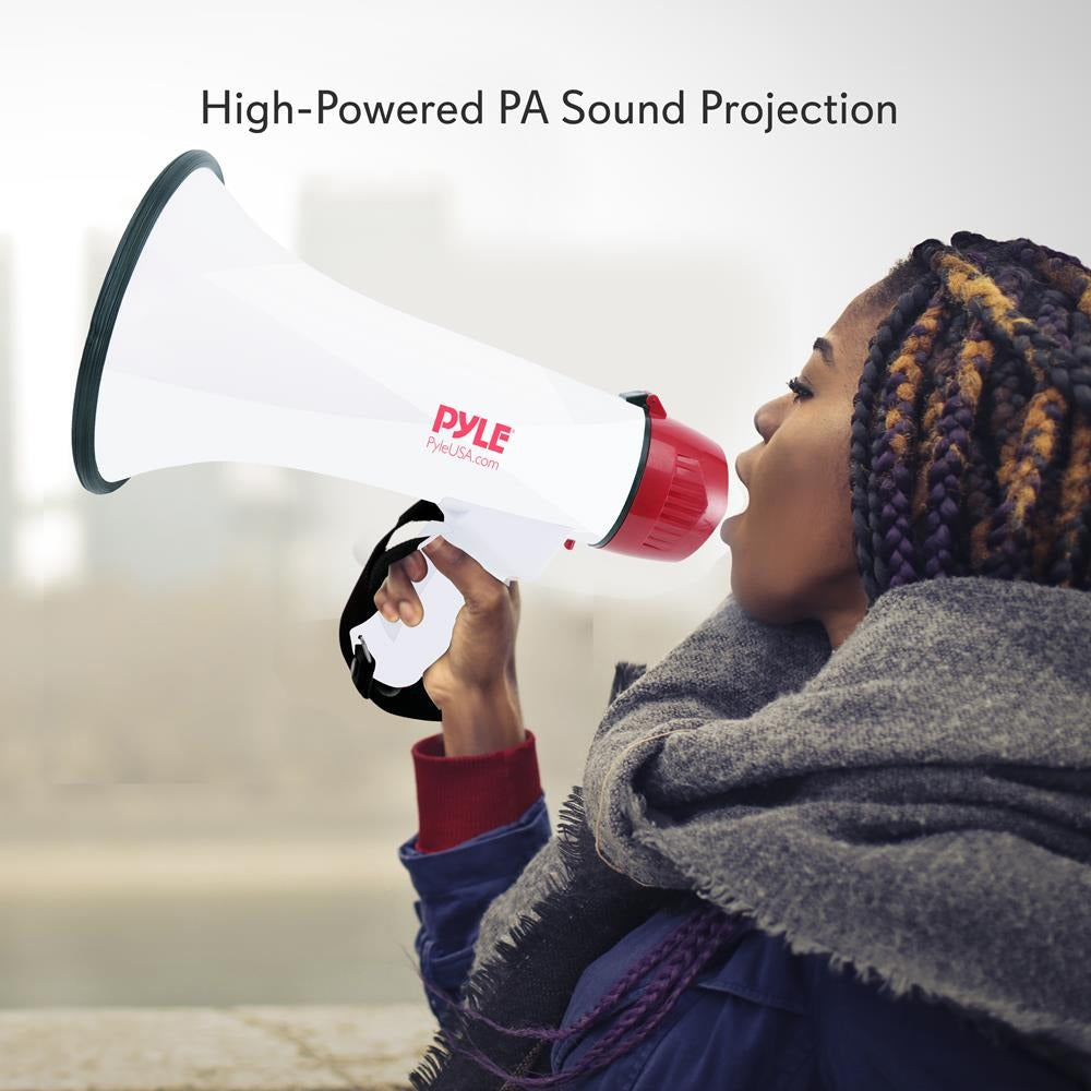 Pyle 40W Professional Megaphone Bullhorn with Siren, 1,000-Yd. Range - view 10