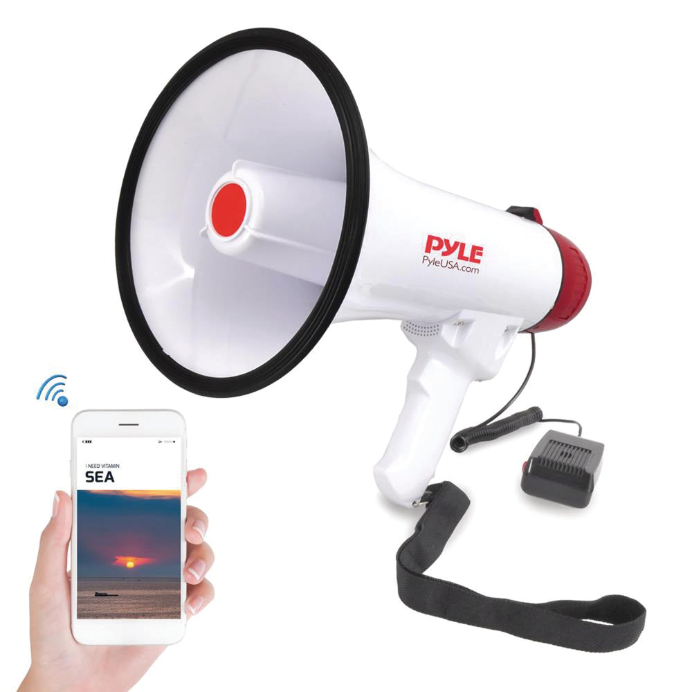 Pyle 40W Bluetooth Megaphone Bullhorn with Siren, USB/SD Player & Aux Input - view 2