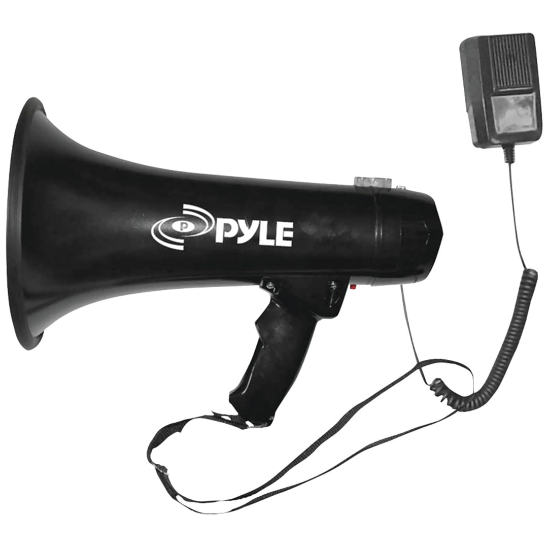 Pyle 40W Megaphone Bullhorn with Siren, Aux Input & Handheld Mic