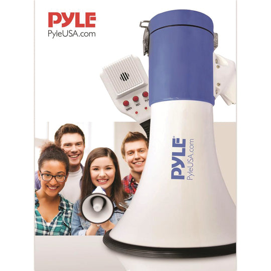 Pyle 50W Rechargeable Megaphone Bullhorn with Record, Siren & Talk Modes - view 3