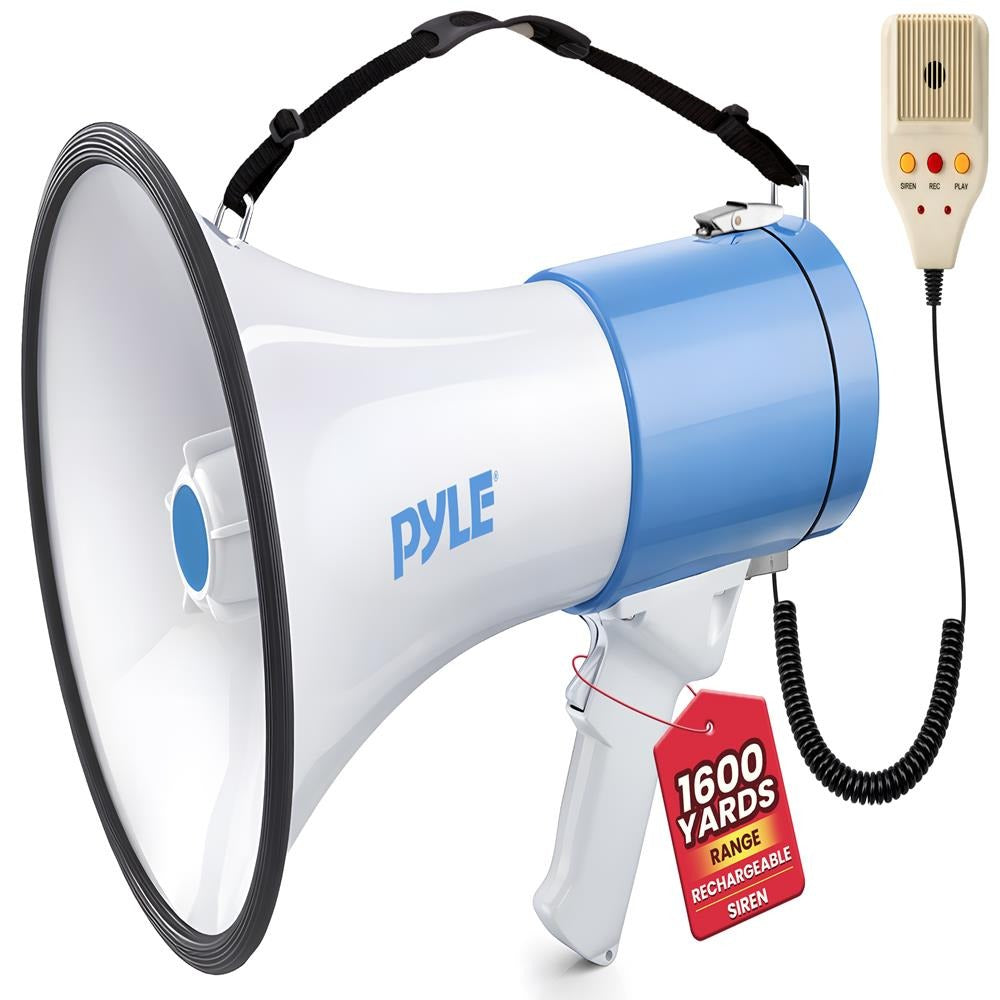 Pyle 50W Rechargeable Megaphone Bullhorn with Record, Siren & Talk Modes - view 5