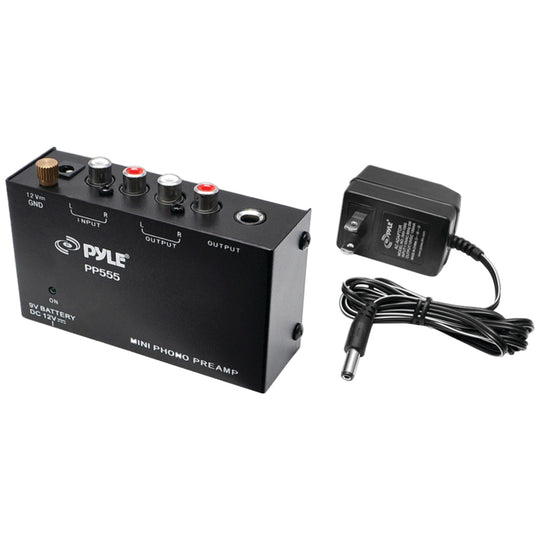 Pyle Ultra-Compact Phono Turntable Preamp with RCA & 1/4-In. Outputs