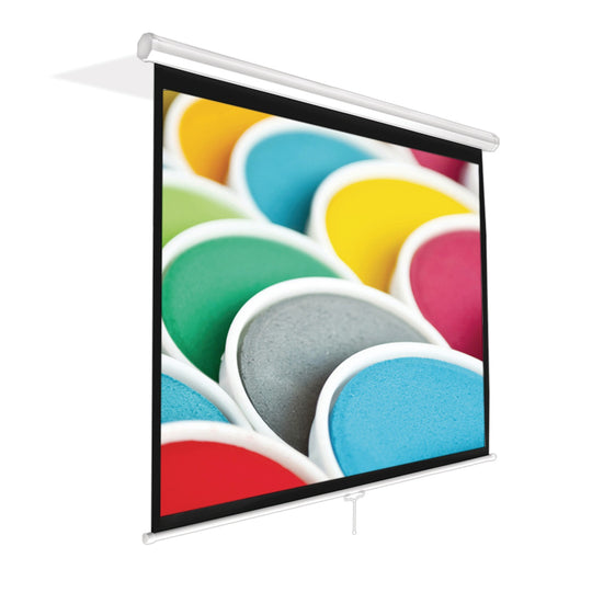 Pyle 84-In. Manual Pull-Down Projector Screen, 4:3 Matte White - view 2