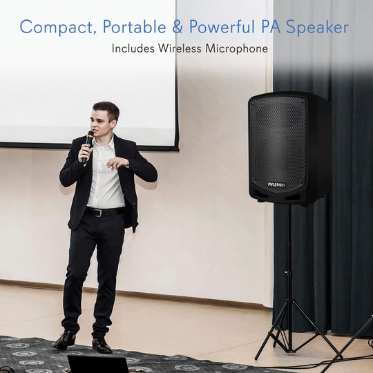 Pyle Compact Portable Bluetooth PA Speaker with 6.5-In. Woofer, Wireless Mic & Rechargeable Battery - view 5
