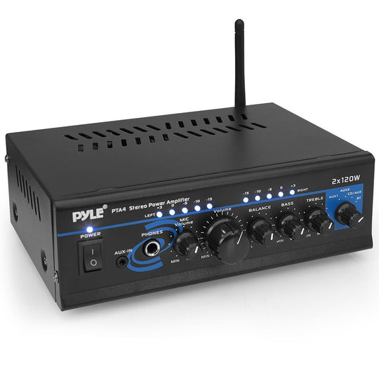 Pyle 240W 2-Channel Mini Stereo Amplifier, Mixer & Pager with Mic Input - view 2