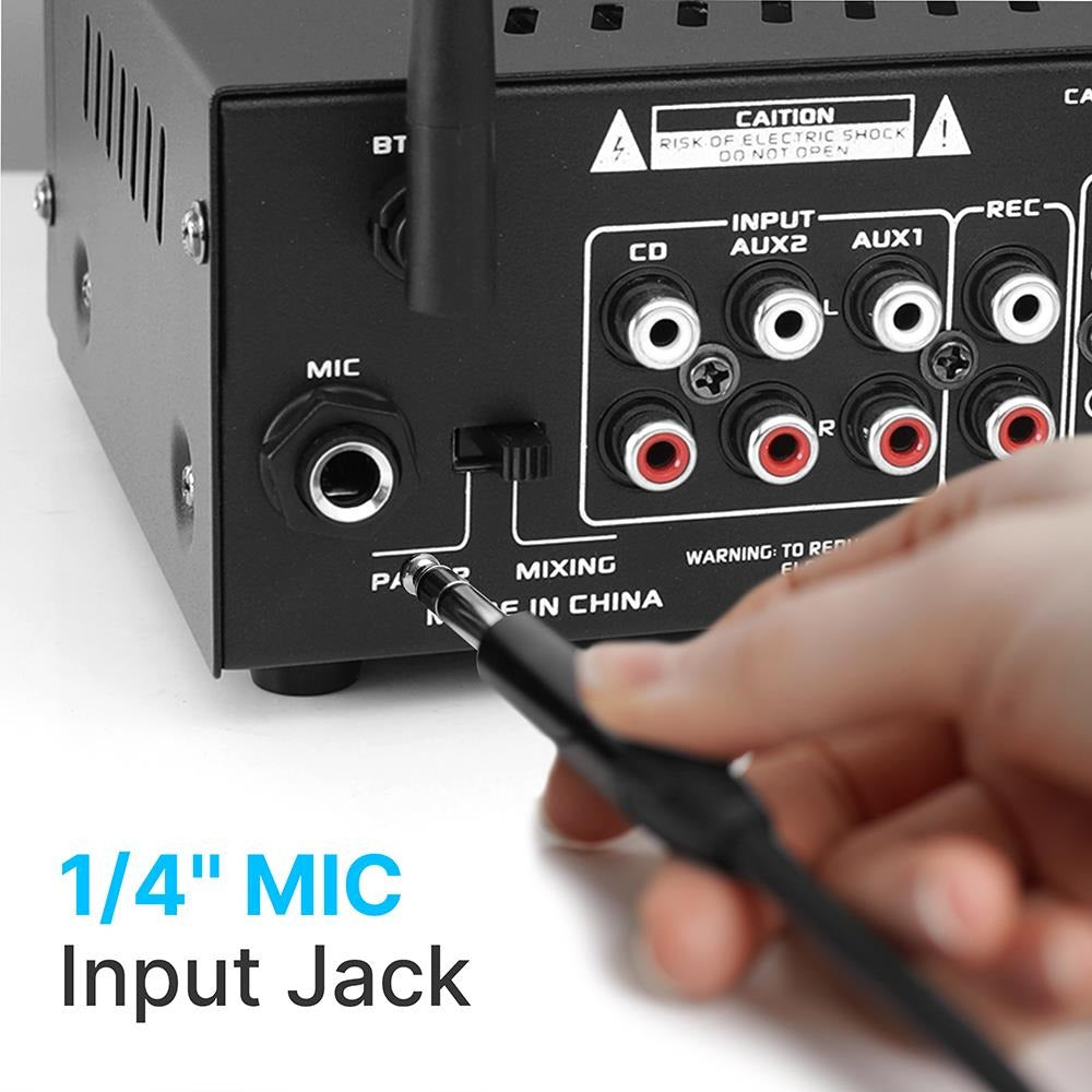 Pyle 240W 2-Channel Mini Stereo Amplifier, Mixer & Pager with Mic Input - view 6
