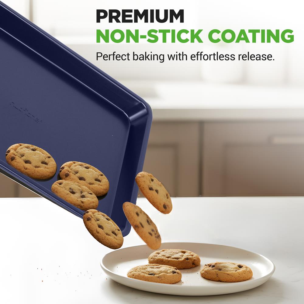 NutriChef 6-Piece Nonstick Carbon Steel Bakeware Set, Blue - view 7