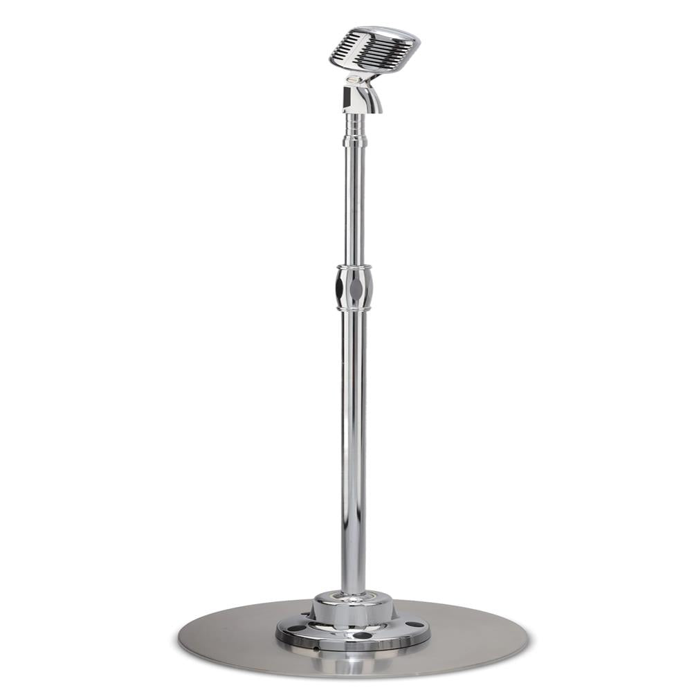 Pyle Retro Vintage-Style Dynamic Microphone with Adjustable Swing Stand, Silver - view 2