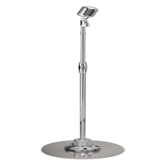 Pyle Retro Vintage-Style Dynamic Microphone with Adjustable Swing Stand, Silver - view 2