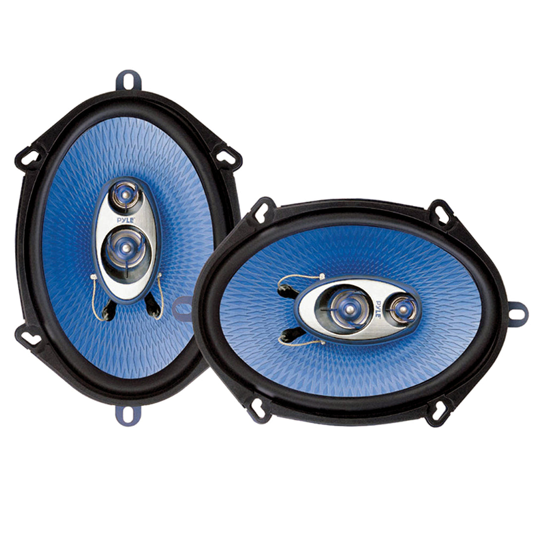 Pyle Blue Label 5x7/6x8 In. 300W 3-Way Coaxial Car Speakers, Pair