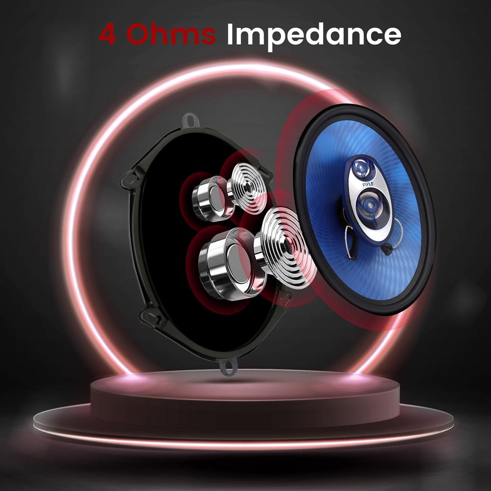 Pyle Blue Label 5x7/6x8 In. 300W 3-Way Coaxial Car Speakers, Pair - view 4