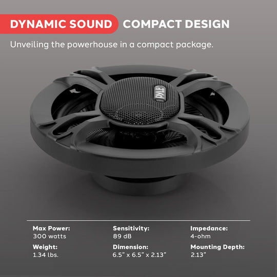 Pyle Blue Label 6.5-In. 300W 3-Way Coaxial Car Speakers, Pair - view 7