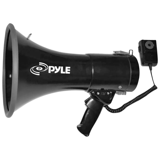 Pyle 50W Megaphone Bullhorn with Siren, Aux Input & Handheld Mic