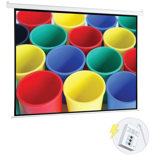 Pyle 72-In. Motorized Projector Screen with Remote, 4:3 Matte White, Wall or Ceiling Mount