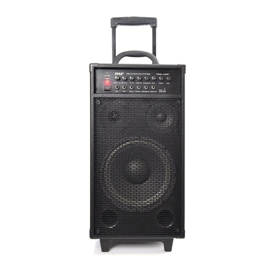 Pyle Portable Bluetooth PA Speaker System with 10-In. Sub, Wheels & Rechargeable Battery - view 2