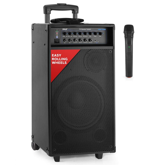 Pyle Portable Bluetooth PA Speaker System with 10-In. Sub, Wheels & Rechargeable Battery - view 6