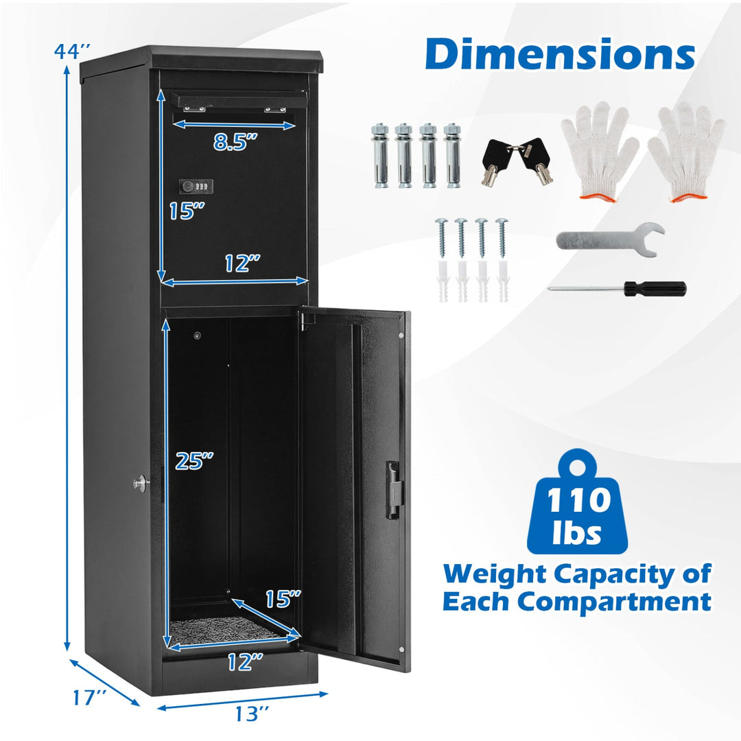 Package Delivery Box for Outside with Lockable Doors Coded Lock