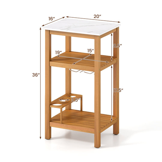 Patio Acacia Wood Storage Cabinet Patio Buffet Cabinet Bar Table